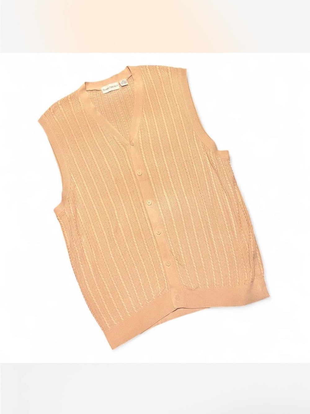 Vintage Barry Bricken 100% Silk Cable Button Vest